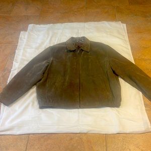 Men’s suede, leather jacket. Khaki color,XXL